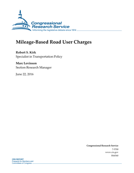 Mileage-Based Road User Charges