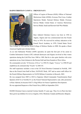 Radm Christian Canova – French Navy