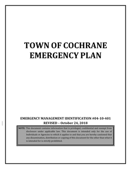 Declaring the Town of Cochrane in a State of Emergency!