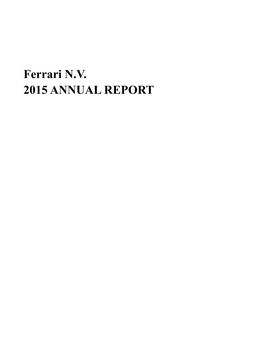 Ferrari NV Annual Report 12.31.2015
