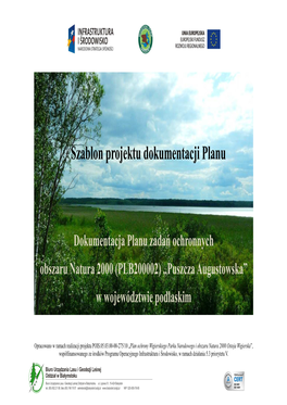Dokumentacja Planu Zadań Ochronnych Obszaru Natura 2000 (PLB200002) „Puszcza Augustowska” W Województwie Podlaskim