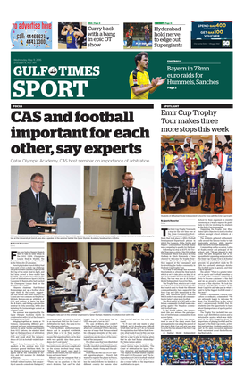 CAS and Football Important for Each Other, Say Experts