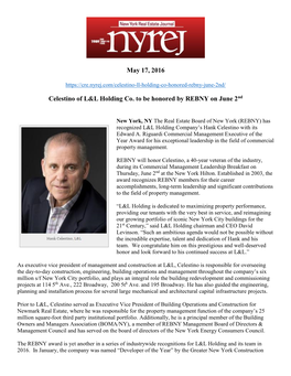 May 17, 2016 NEW YORK REAL ESTATE