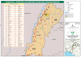 Affected Villages Map of Multan, Punjab,Pakistan