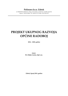 Projekt Ukupnog Razvoja Općine Radoboj