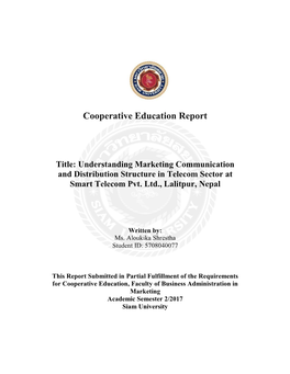 Cooperative Education Report