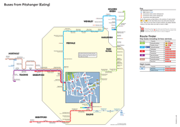 Buses from Pitshanger (Ealing) GOLDERS Key 226 Day Buses in Black 226 GREEN Golders Green N7 Night Buses in Blue