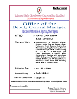 NIT NO Bid Document