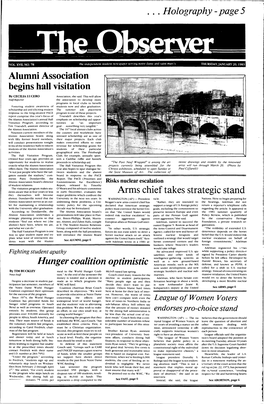 Alumni Association Begins Hall Visitation Arms Chief Takes Strategic Stand