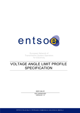 Voltage Angle Limit Profile Specification