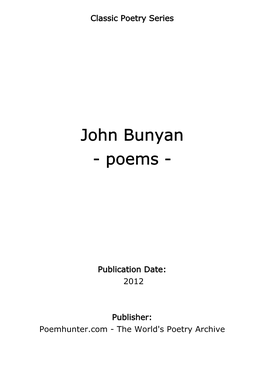 John Bunyan - Poems