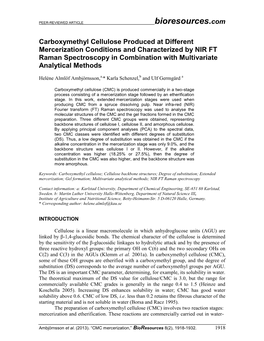 Carboxymethyl Cellulose Produced