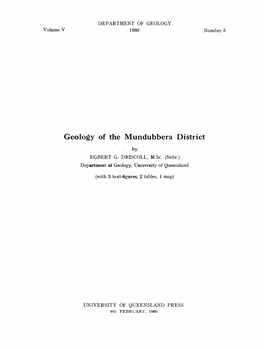 Geology of the Mundubbera District