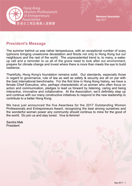 President's Message