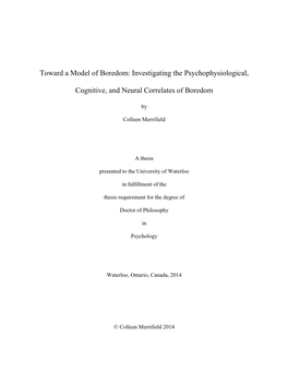 Investigating the Psychophysiological