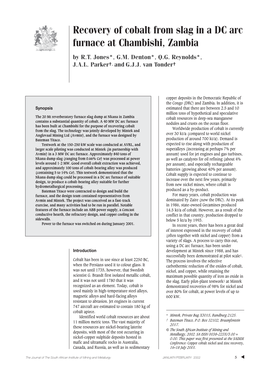 Recovery of Cobalt from Slag in a DC Arc Furnace at Chambishi, Zambia