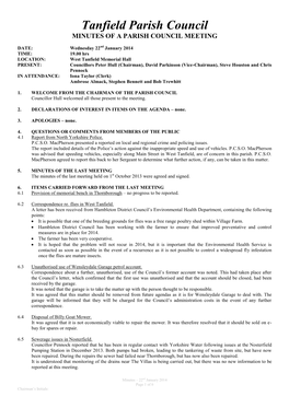 This Financial Risk Assessment Was Prepared by Iona Appleyard, Clerk to North Stainley with Sleningford Parish Council