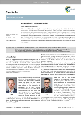 Chem Soc Rev Tutorial Review