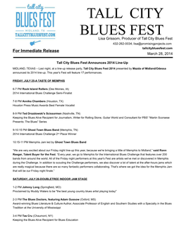 Tall City Blues Fest