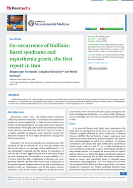 Co-Occurrence of Guillain-Barré Syndrome and Myasthenia Gravis