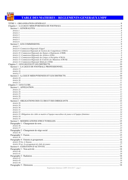 Règlements Généraux LMPF 2016-2017
