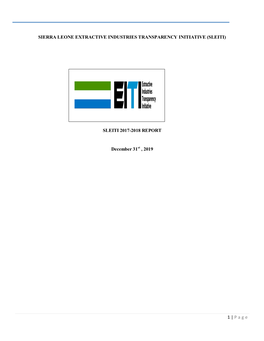 SLEITI 2017-2018 REPORT December 31St , 2019