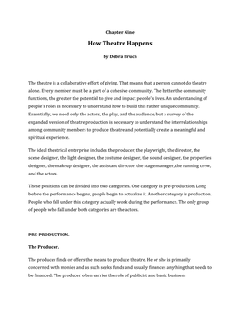 How Theatre Happens