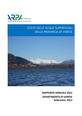 Stato Delle Acque Superficiali Della Provincia Di Varese
