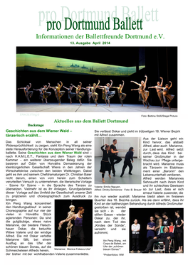 Informationen Der Ballettfreunde Dortmund E.V