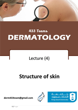 433 Dermatology Team Structure of Skin