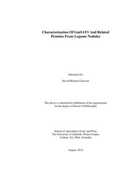 Characterization of Gmsat1 and Related Proteins from Legume Nodules