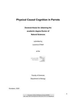 Physical Causal Cognition in Parrots