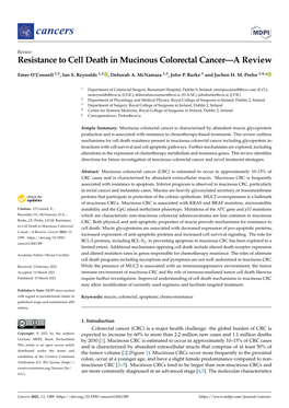 Resistance to Cell Death in Mucinous Colorectal Cancer—A Review