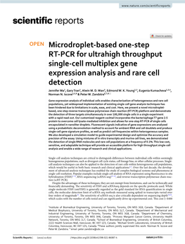 Microdroplet-Based One-Step RT-PCR for Ultrahigh Throughput Single-Cell