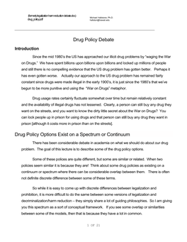 Drug Policy Debate