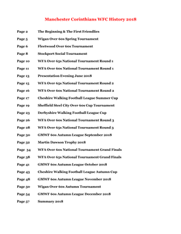 Manchester Corinthians WFC History 2018