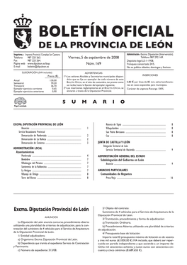 Boletín Oficial De La Provincia De León