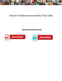 Chennai to Salem Government Bus Time Table