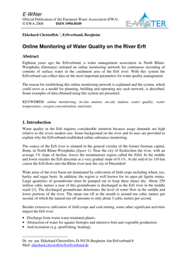 Online E-Water of Water Quality Onthe River Erft Proof Read Rev A