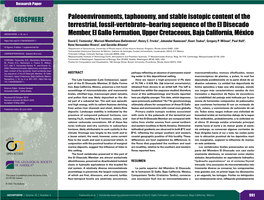 Paleoenvironments, Taphonomy, and Stable Isotopic Content of the Terrestrial, Fossil-Vertebrate–Bearing Sequence of the El Disecado