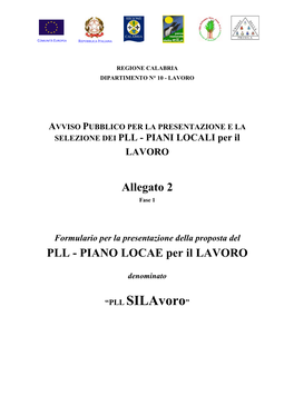 PIANO LOCALE Per Il LAVORO