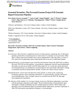 Genomechronicler: the Personal Genome Project UK Genomic Report Generator Pipeline