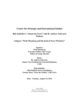 Center for Strategic and International Studies