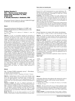 Podium Session 5 PS-5 Women Sexual Dysfunction