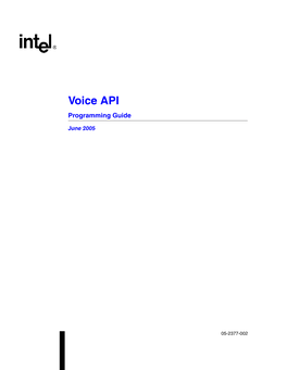 Voice API Programming Guide
