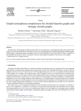 Graph Isomorphism Completeness for Chordal Bipartite Graphs and Strongly Chordal Graphs