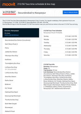 212/567 Bus Time Schedule & Line Route