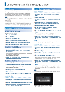 Logic/Mainstage Plug-In Usage Guide