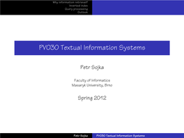PV030 Textual Information Systems