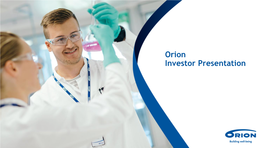 Orion Investor Presentation Disclaimer